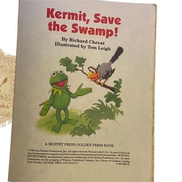 Little Golden Book Kermit Save The Swamp Jim Henson Muppet 1992 Hardcover - Picture 6 of 11